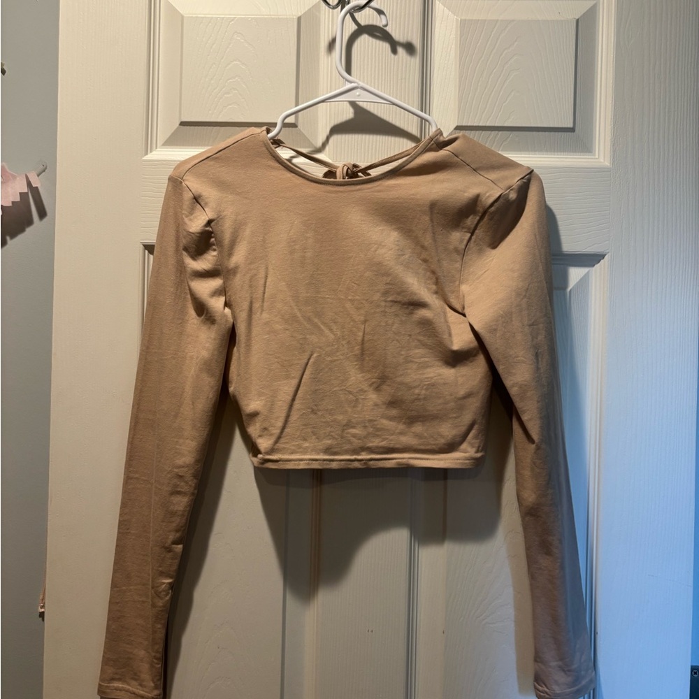 Women's Tan Long Sleeve Top
